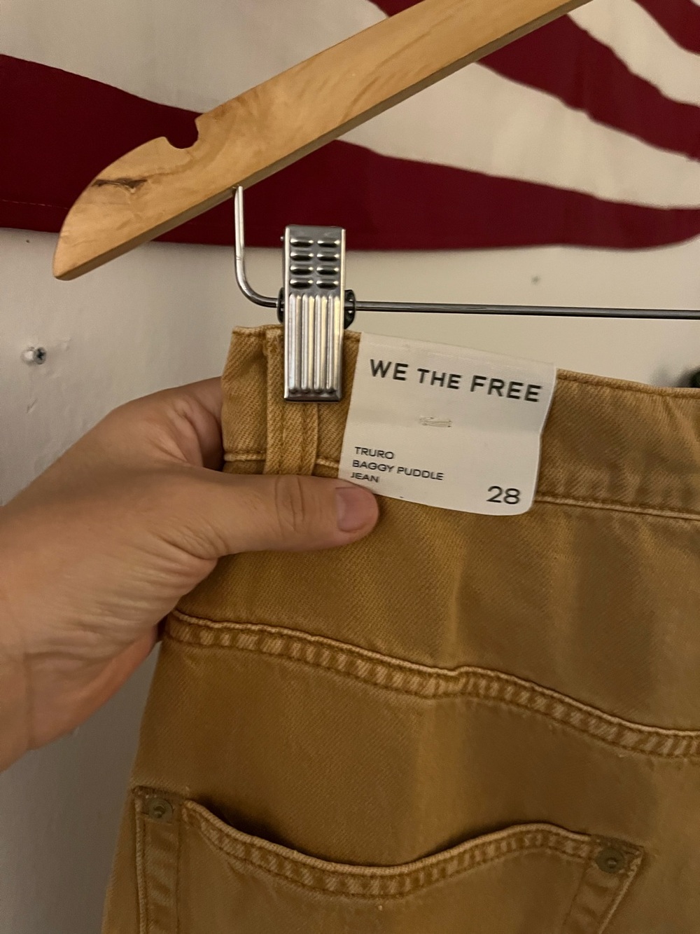 NWT FREE PEOPLE WE THE FREE Truro Baggy Puddle Jeans | Warm Rust $148 CURRENT - Picture 15 of 16